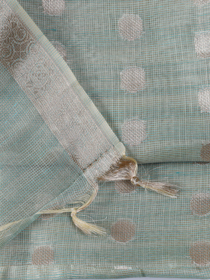 Woven Tissue Unstitched Suit With Dupatta