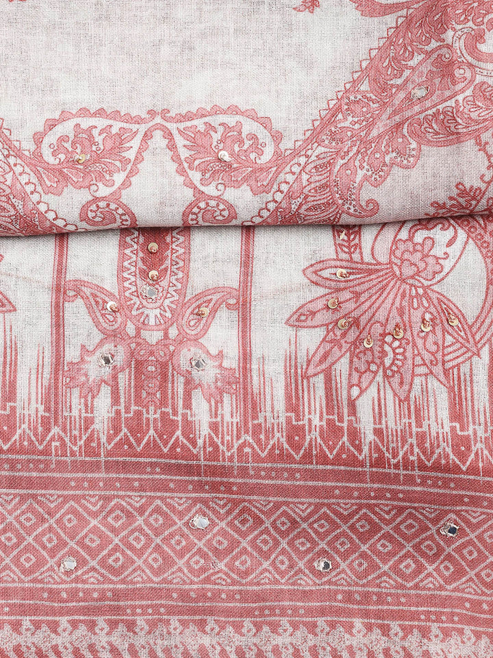 Printed Linen Unstitched Suit Piece With Dupatta