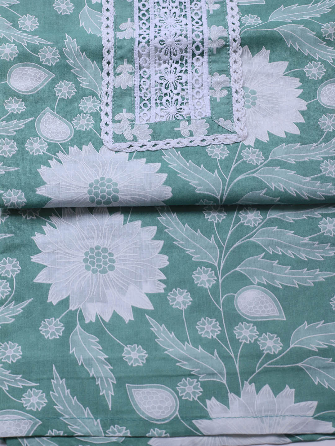 Printed Cotton Blend Unstitched Suit With Dupatta