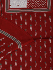 Neck Work Printed Cotton Blend Unstitched Suit With Dupatta