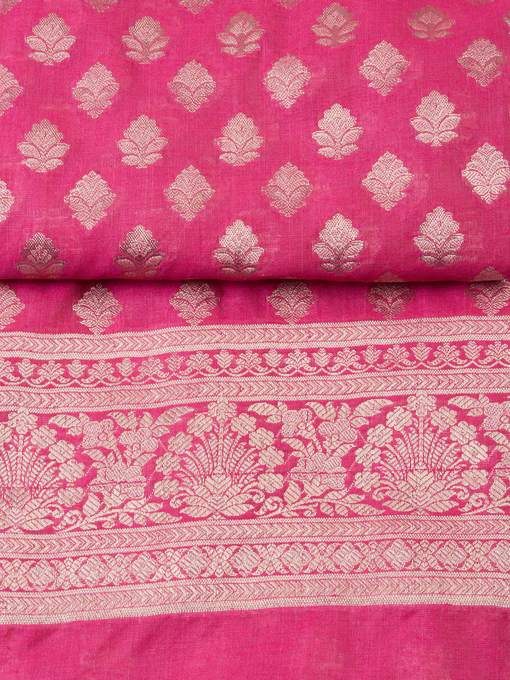 Woven Chanderi Unstitched Suit With Dupatta