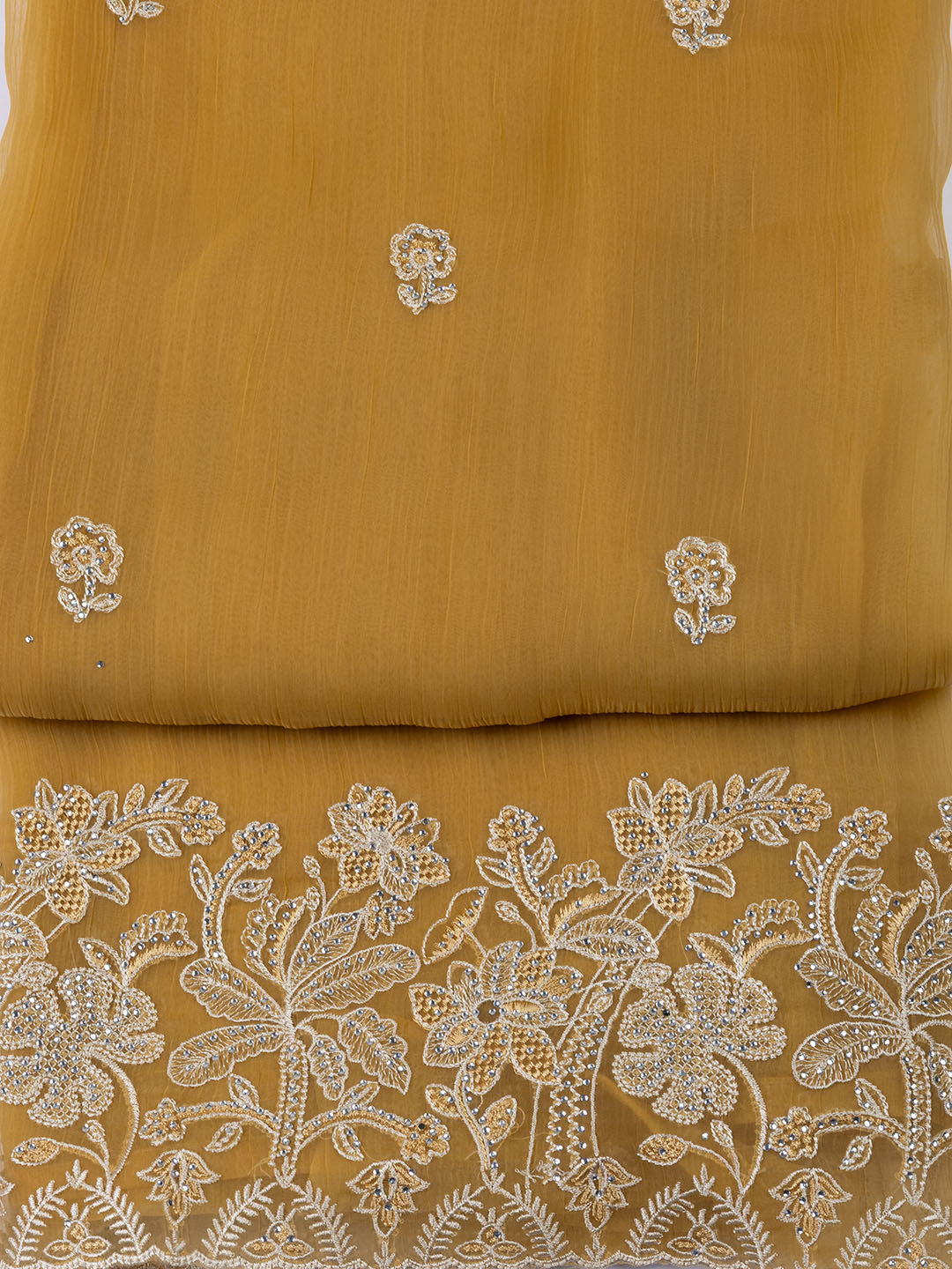 Embroidered Organza Unstitched Suit With Dupatta
