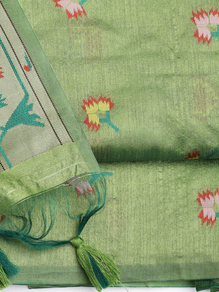 Woven Chanderi Unstitched Suit Piece With Dupatta