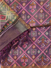 Printed Chanderi Unstitched Suit With Dupatta