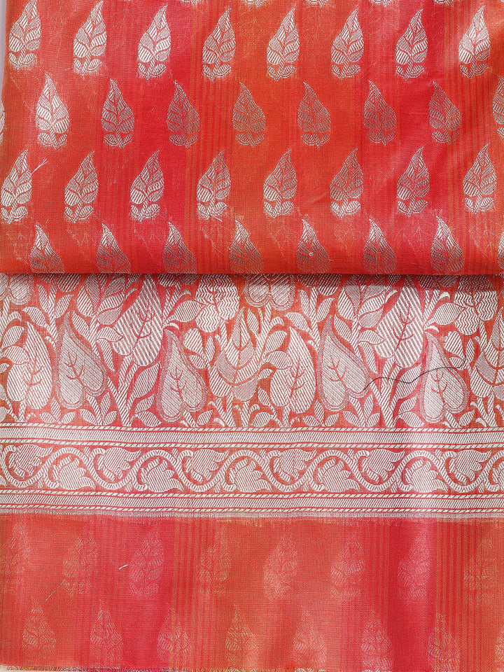 Woven Chanderi Unstitched Suit With Dupatta