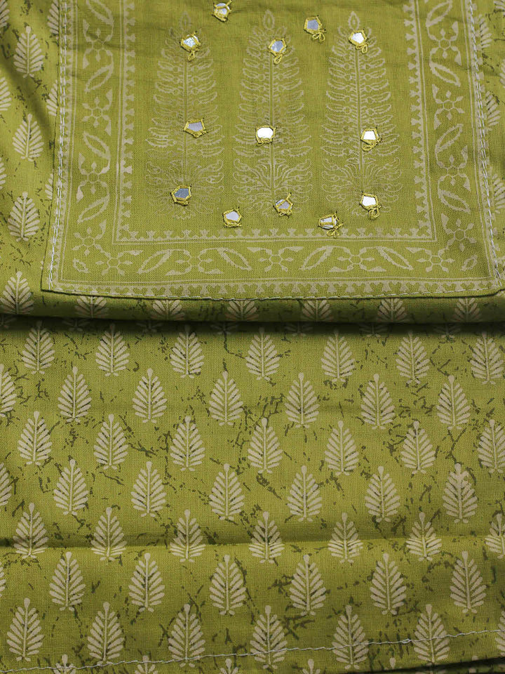 Printed Cotton Blend Unstitched Suit With Dupatta
