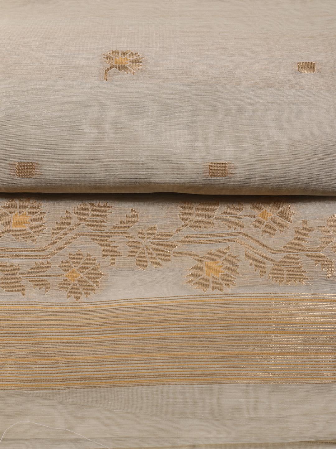 Jamdani Chanderi Unstitched Suit Piece With Dupatta