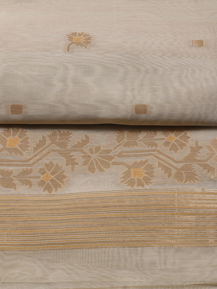 Jamdani Chanderi Unstitched Suit Piece With Dupatta