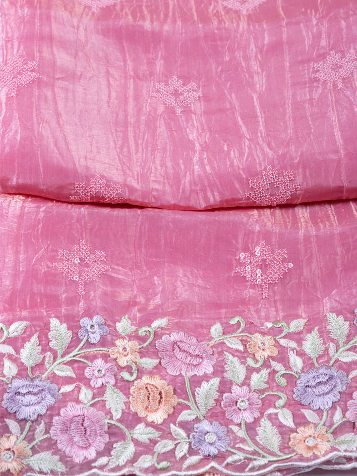 Embroidered Tissue Unstitched Suit With Dupatta
