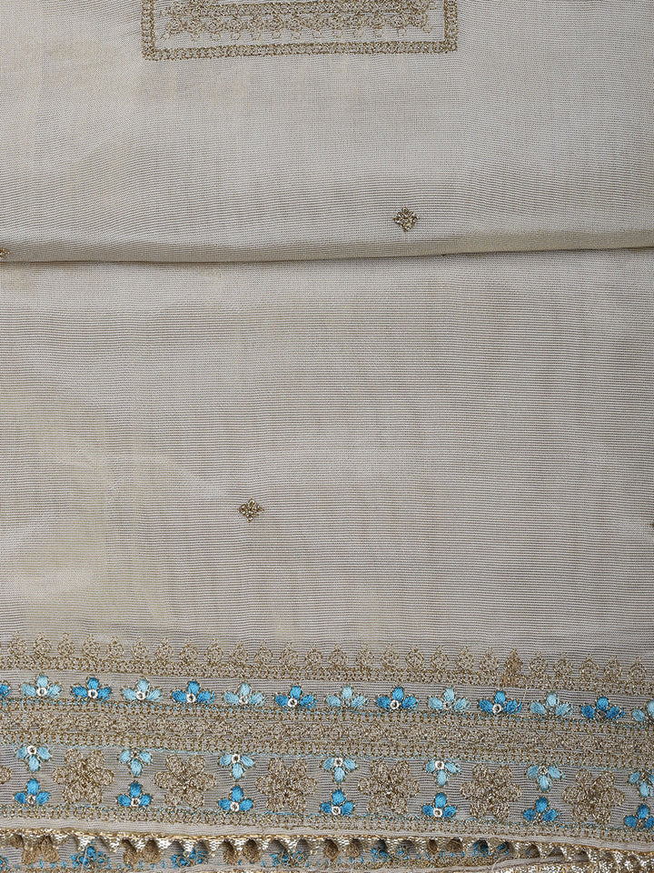 Neck Embroidery Tissue Unstitched Suit With Dupatta