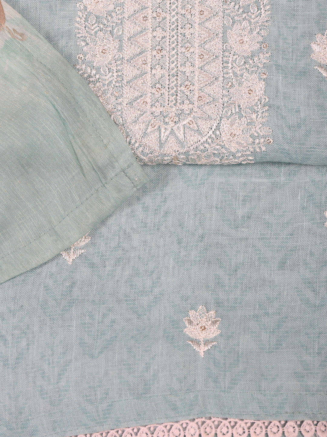 Printed Linen Unstitched Suit Piece With Dupatta