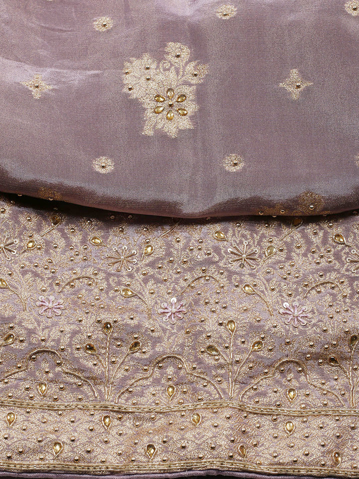 Woven Tissue Unstitched Suit Piece With Dupatta