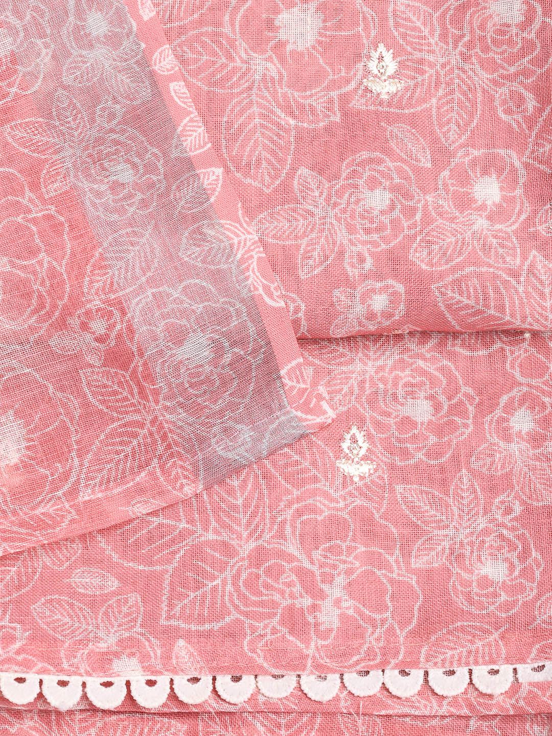 Printed Linen Unstitched Suit With Dupatta