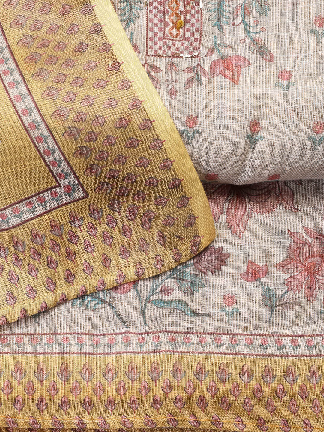 Printed Tissue Unstitched Suit Piece With Dupatta