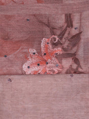 Floral Printed Linen Unstitched Suit With Dupatta