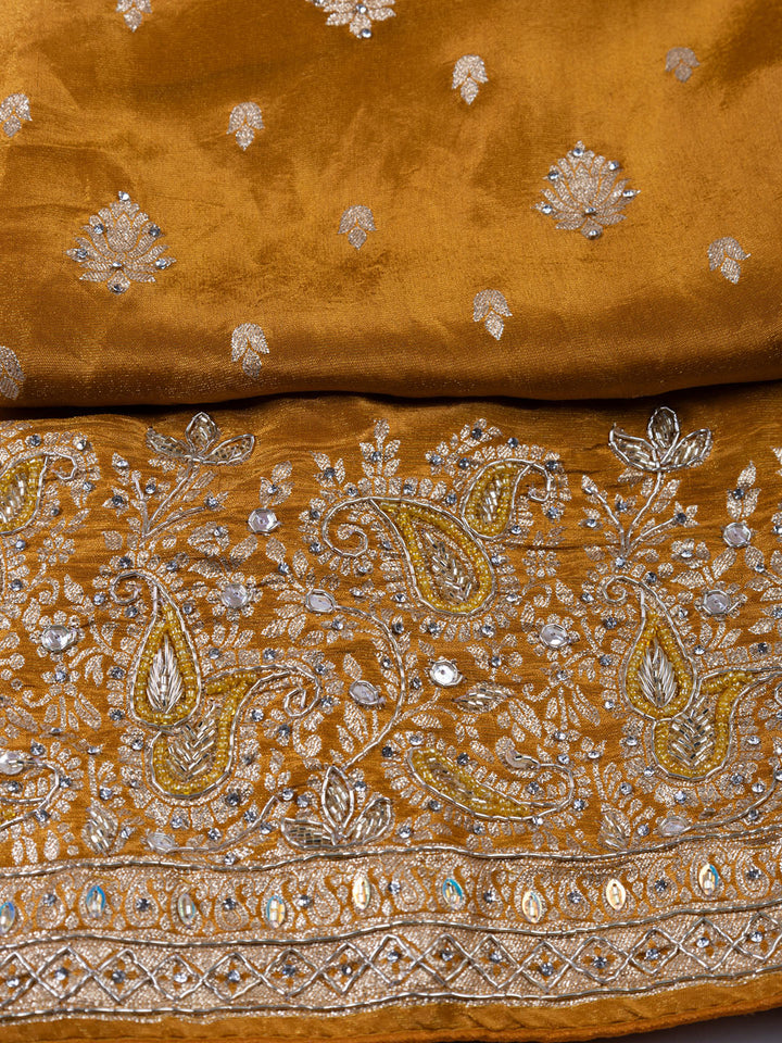 Embroidered Tissue Unstitched Suit With Dupatta