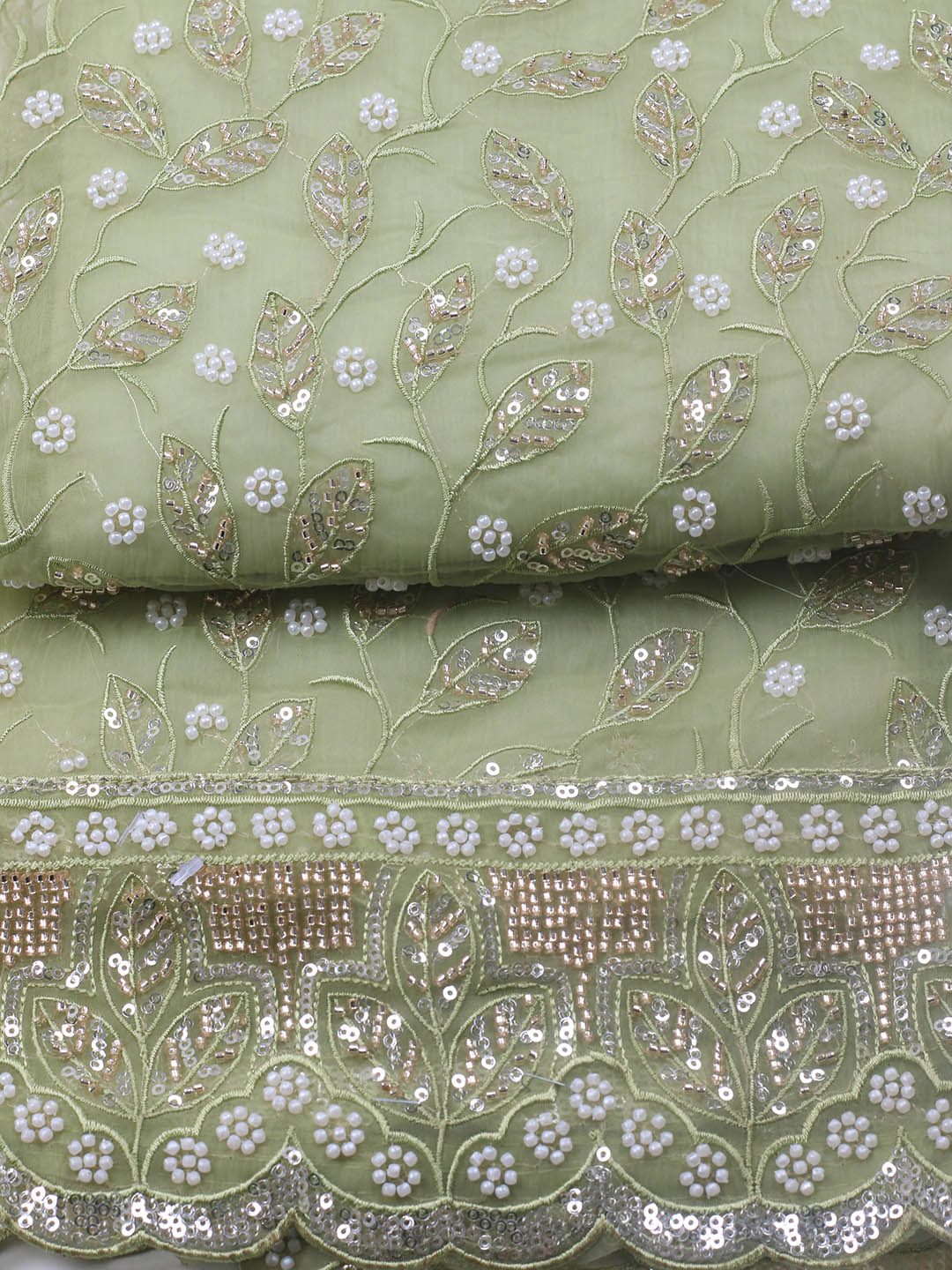 Embroidered Chiffon Unstitched Suit With Dupatta
