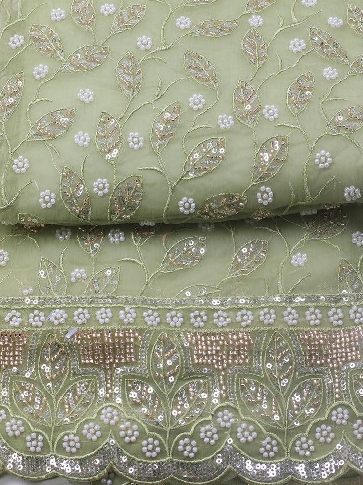 Embroidered Chiffon Unstitched Suit With Dupatta