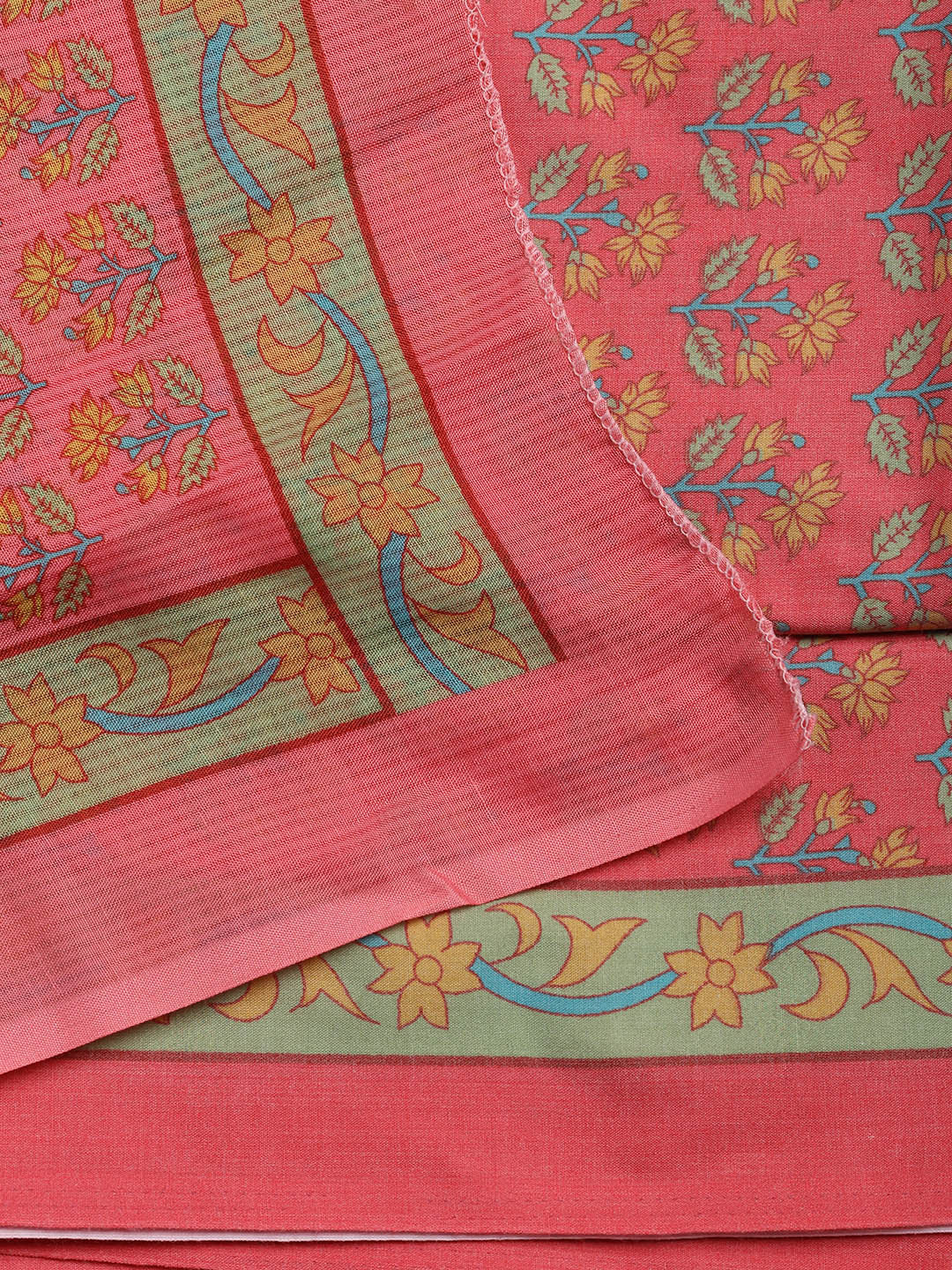 Printed Cotton Blend Unstitched Suit Piece With Dupatta