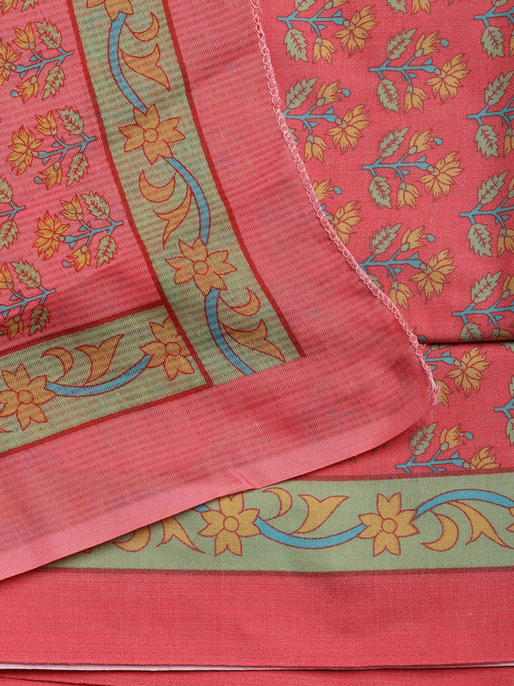 Printed Cotton Blend Unstitched Suit Piece With Dupatta