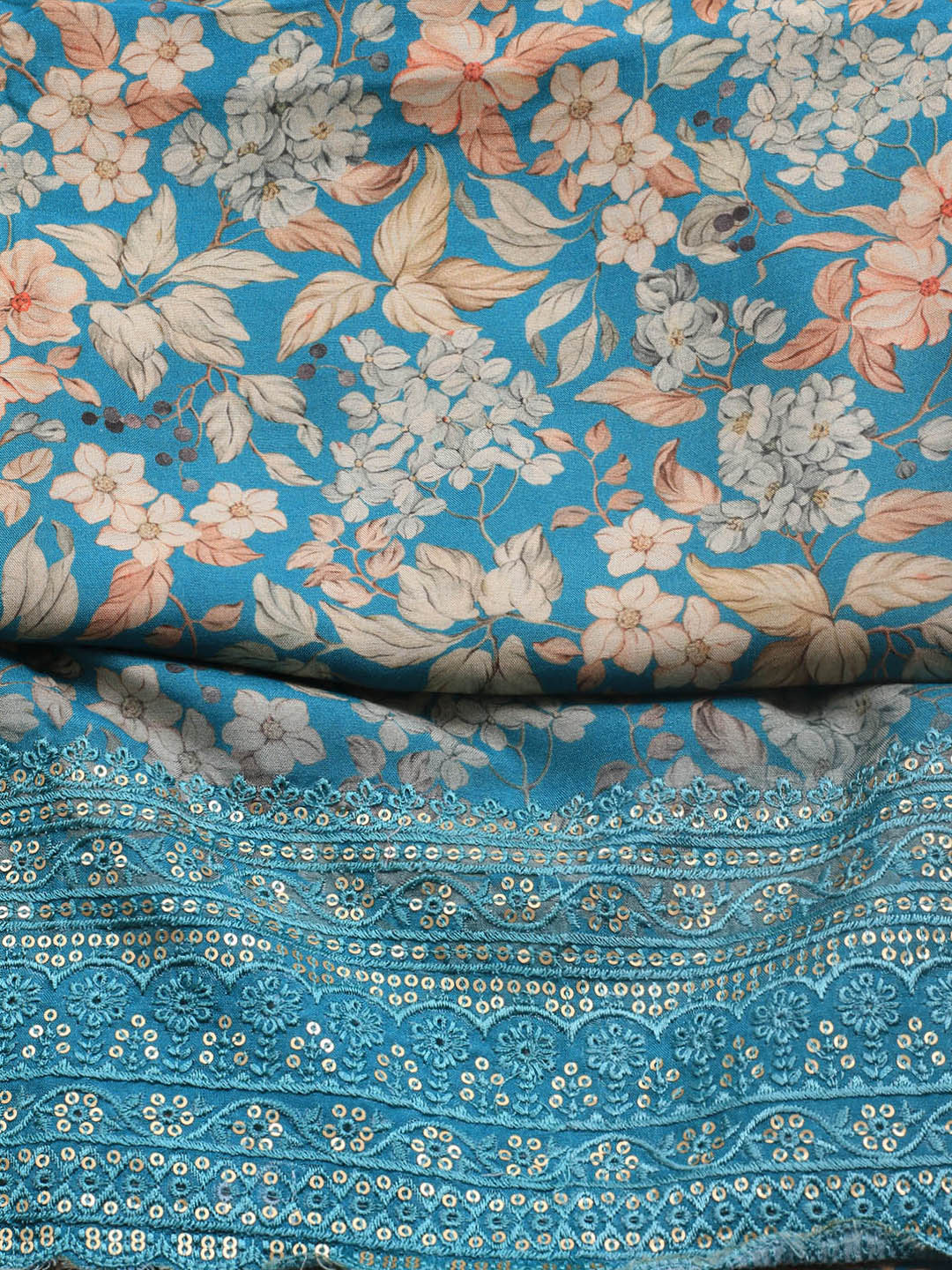 Printed Muslin Unstitched Suit With Dupatta
