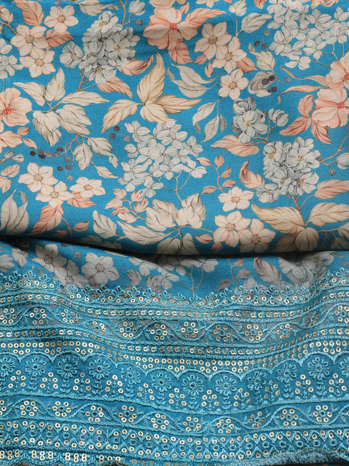 Printed Muslin Unstitched Suit With Dupatta
