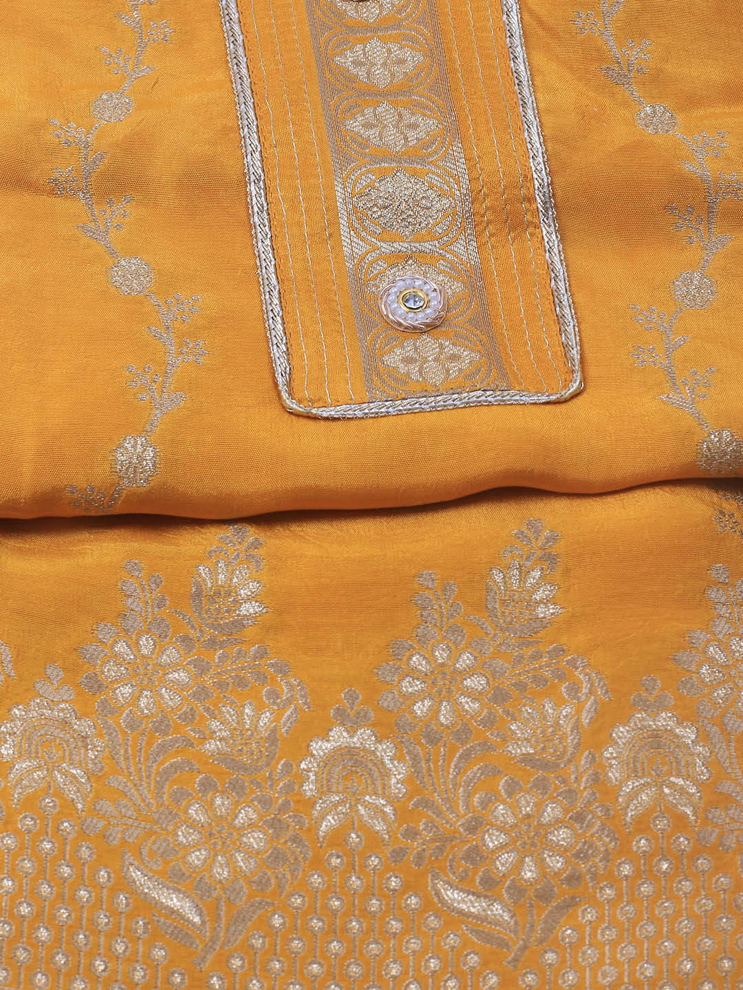 Embroidery Chanderi Unstitched Suit With Dupatta