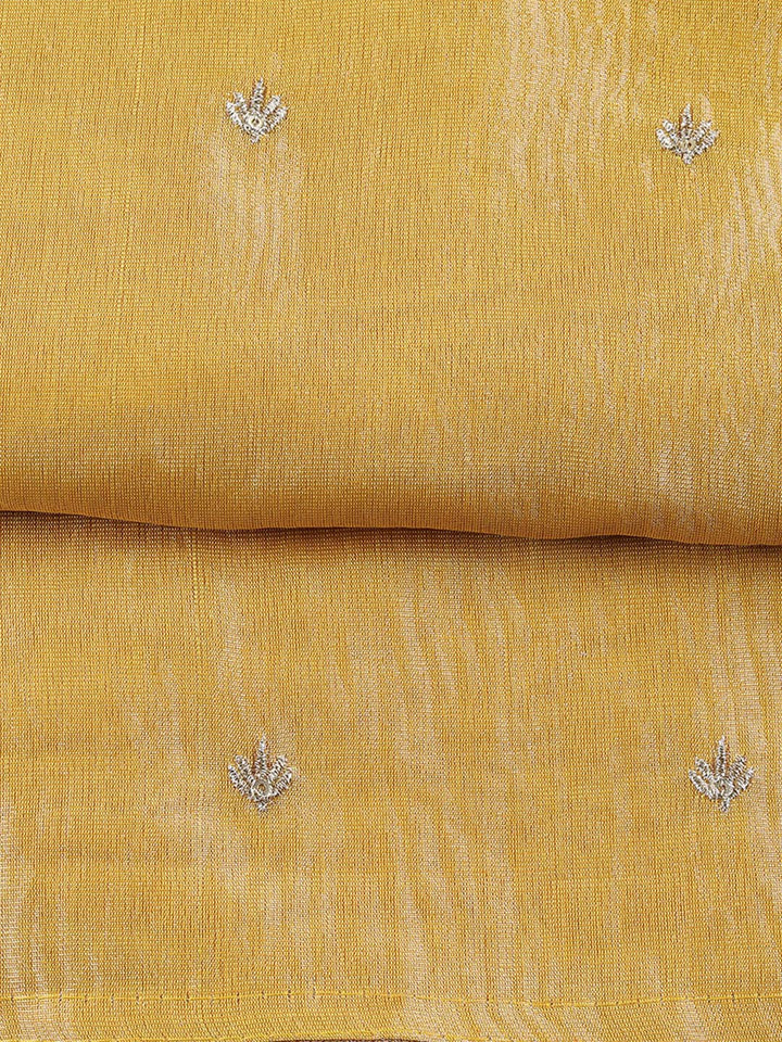 Neck Embroidered Tissue Unstitched Suit Piece With Dupatta
