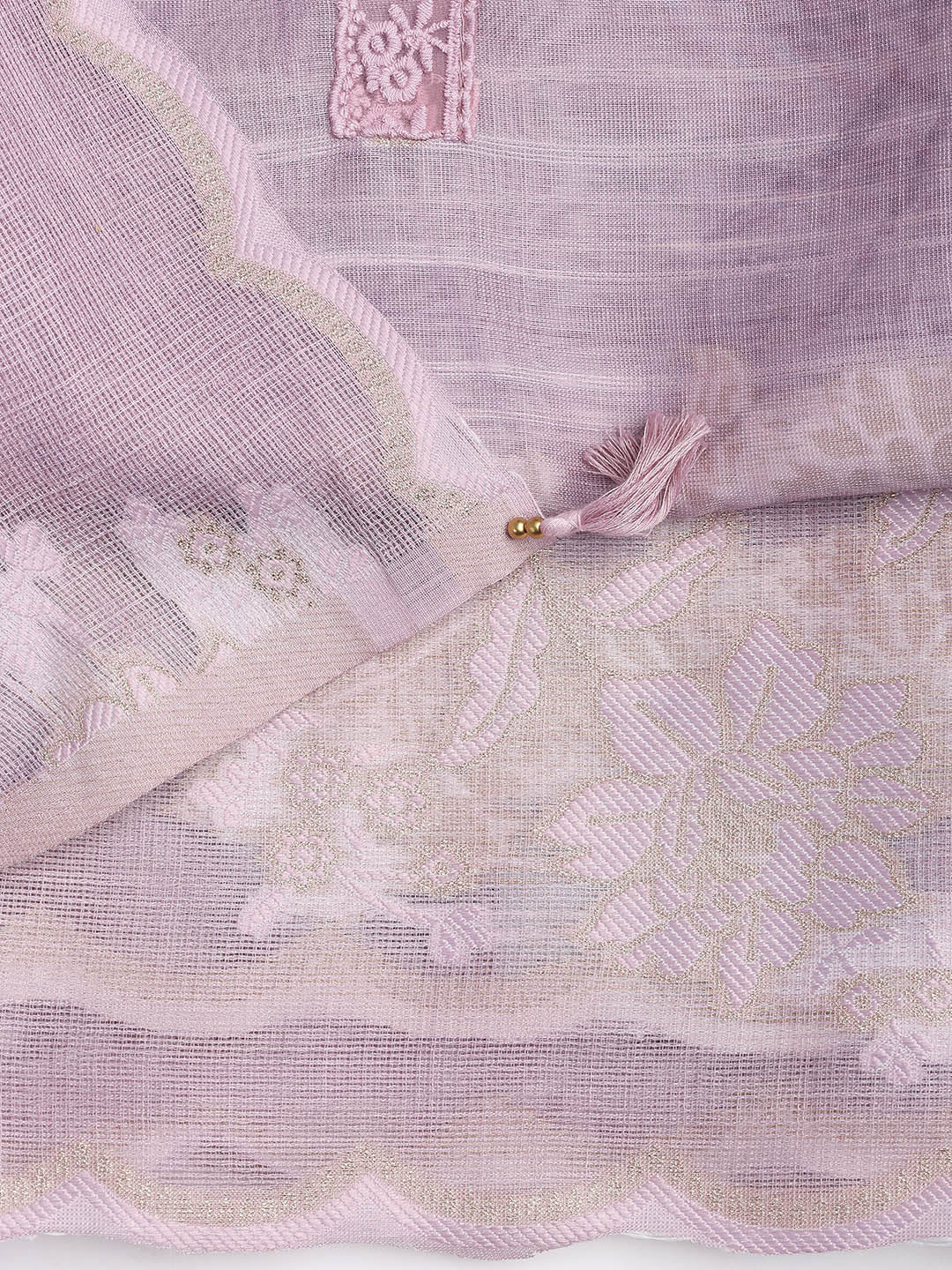 Printed Linen Unstitched Suit Piece With Dupatta