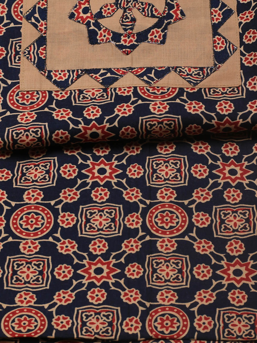 Printed Cotton Blend Unstitched Suit With Dupatta