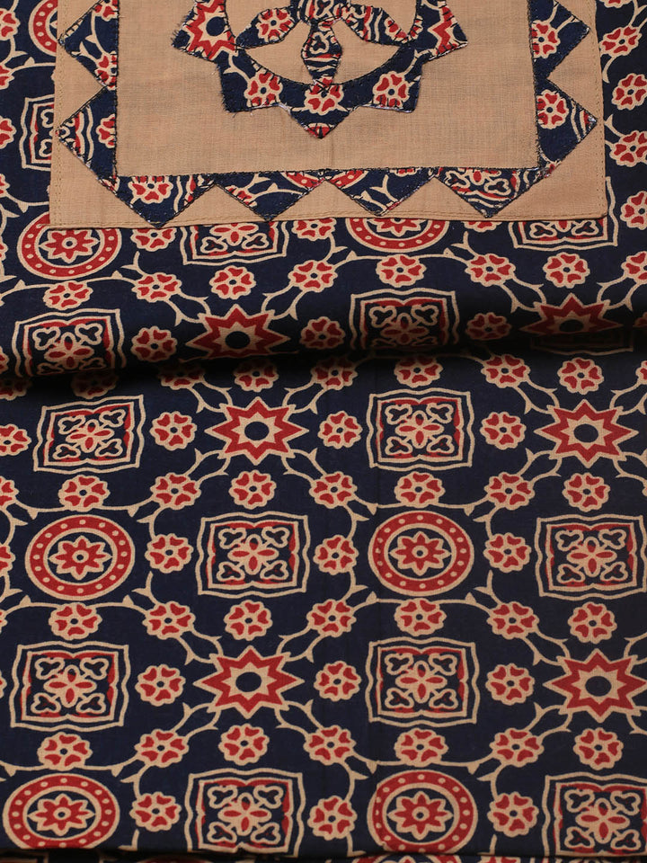 Printed Cotton Blend Unstitched Suit With Dupatta