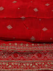 Woven Art Silk Unstitched Suit Piece With Dupatta