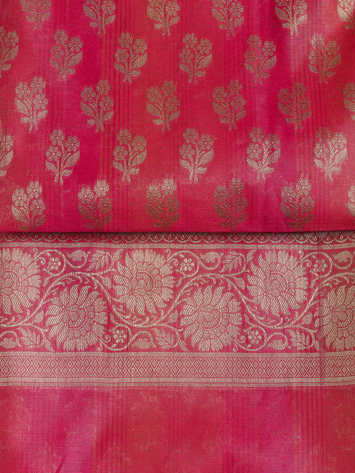 Woven Chanderi Unstitched Suit With Dupatta