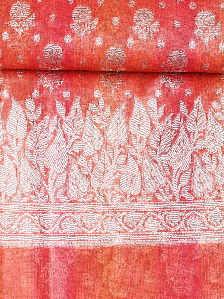 Woven Chanderi Unstitched Suit With Dupatta