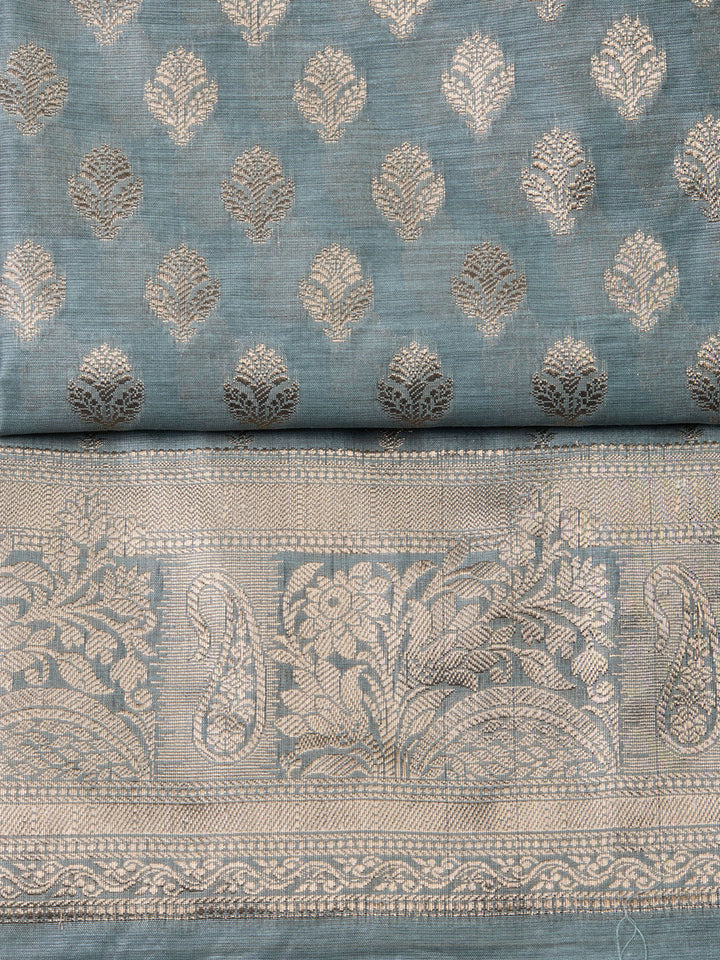 Woven Chanderi Unstitched Suit With Dupatta