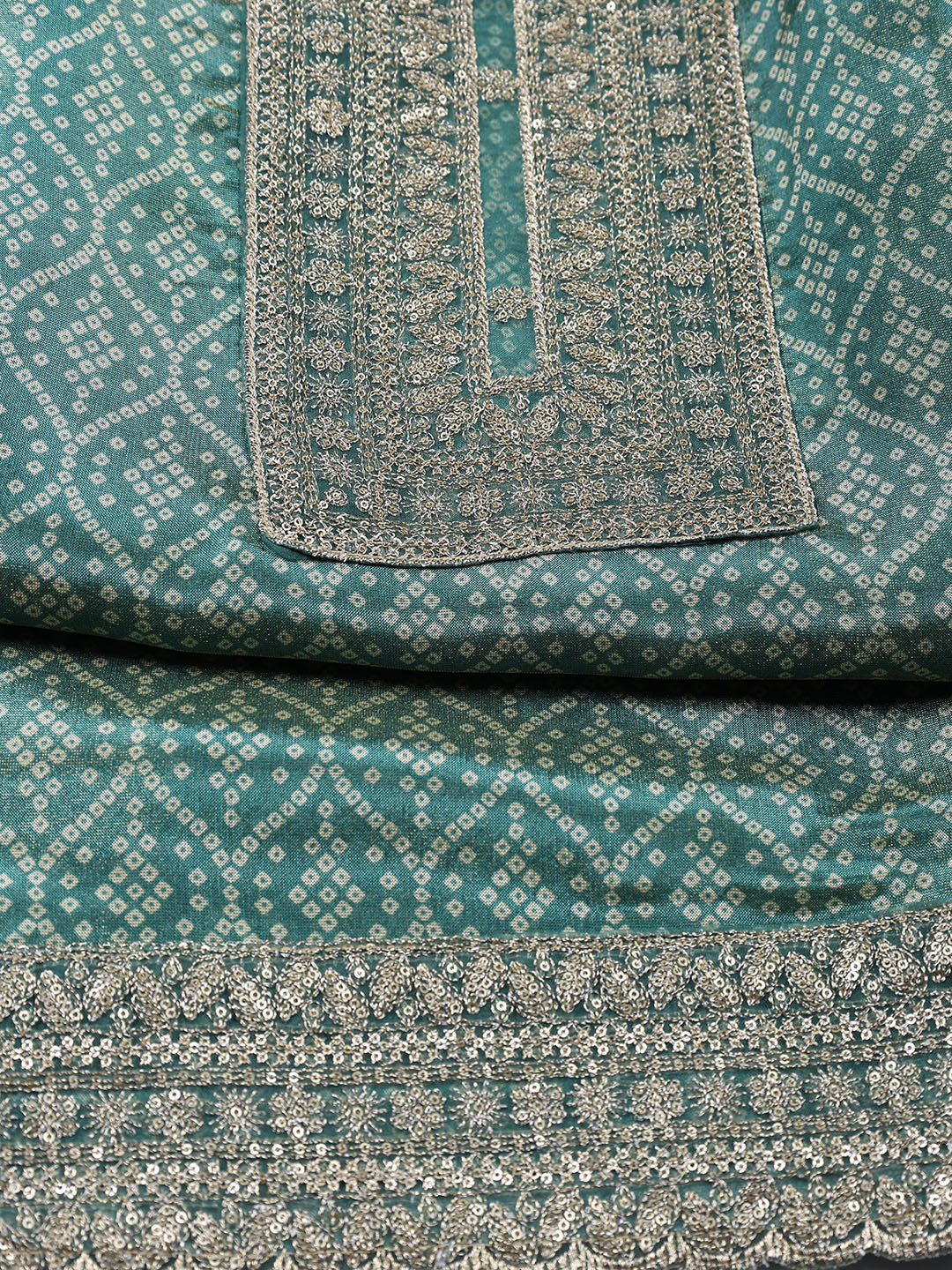 Neck Embroidered Tissue Unstitched Suit With Dupatta