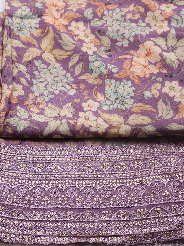 Printed Muslin Unstitched Suit With Dupatta