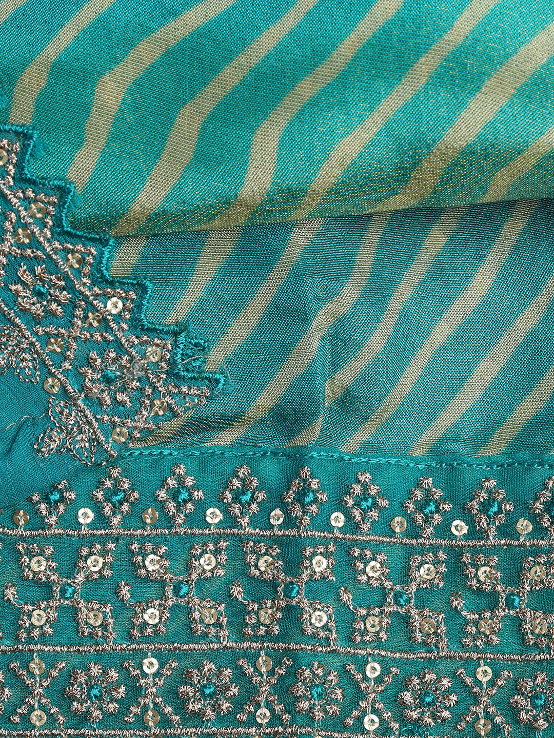 Patch Neck Art Silk Unstitched Suit With Dupatta