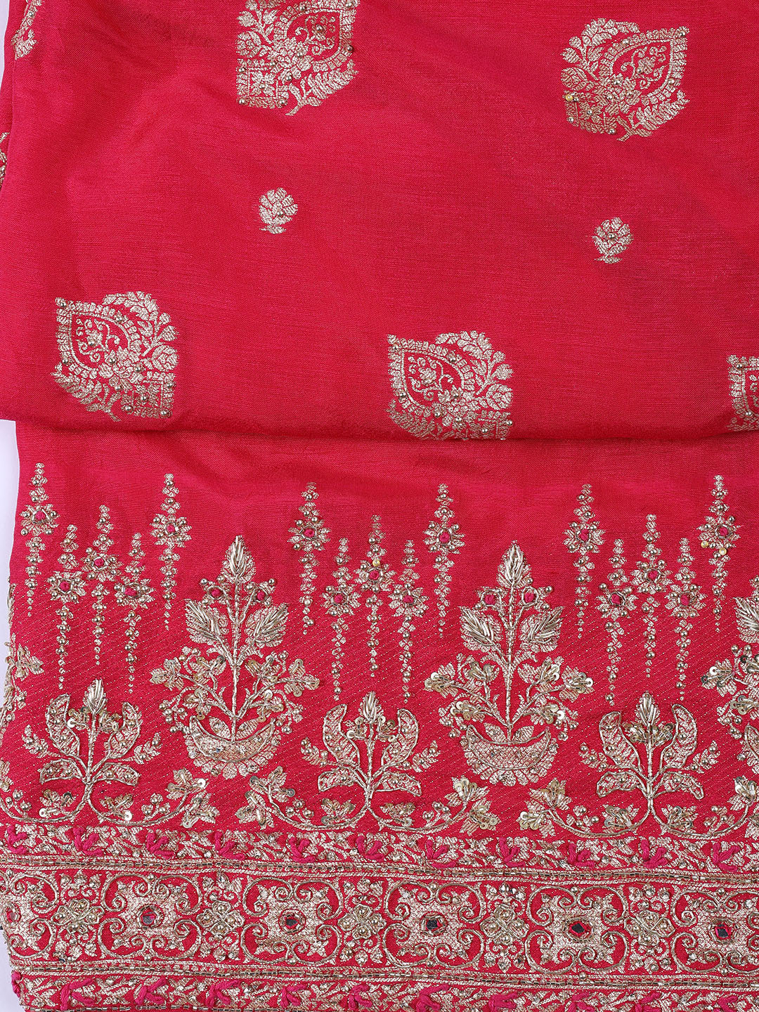 Woven Art Silk Unstitched Suit Piece With Dupatta