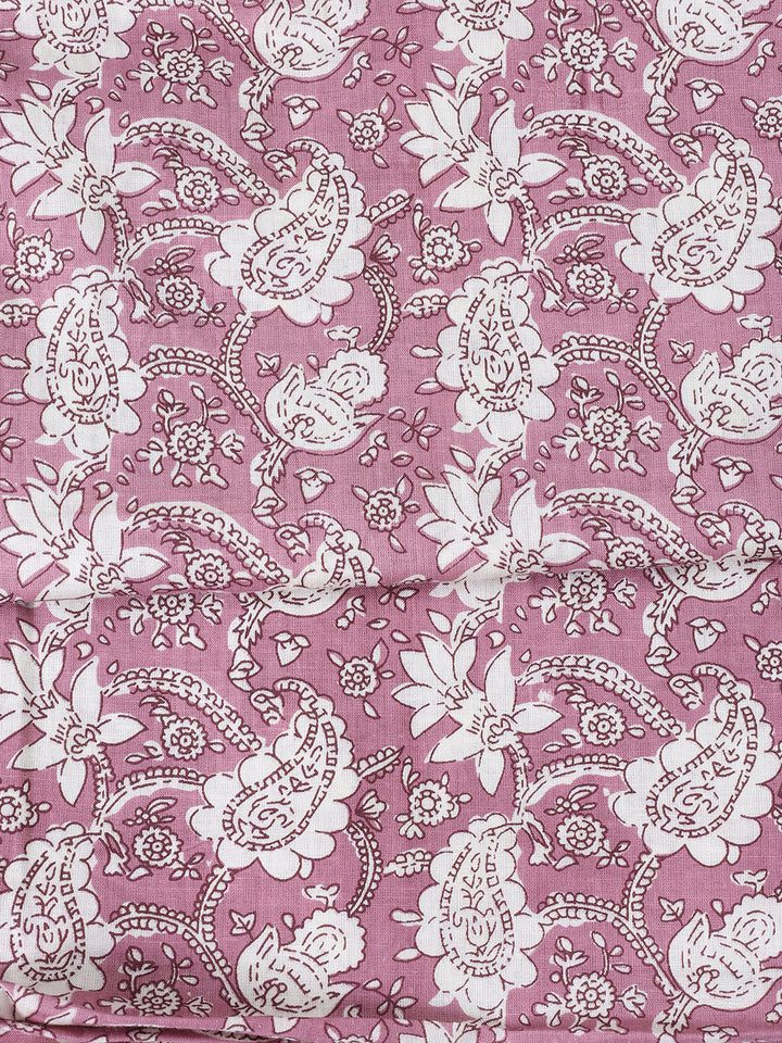 Printed Cotton Blend Unstitched Suit With Dupatta