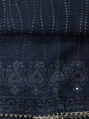 Printed Tussar Unstitched Suit With Dupatta