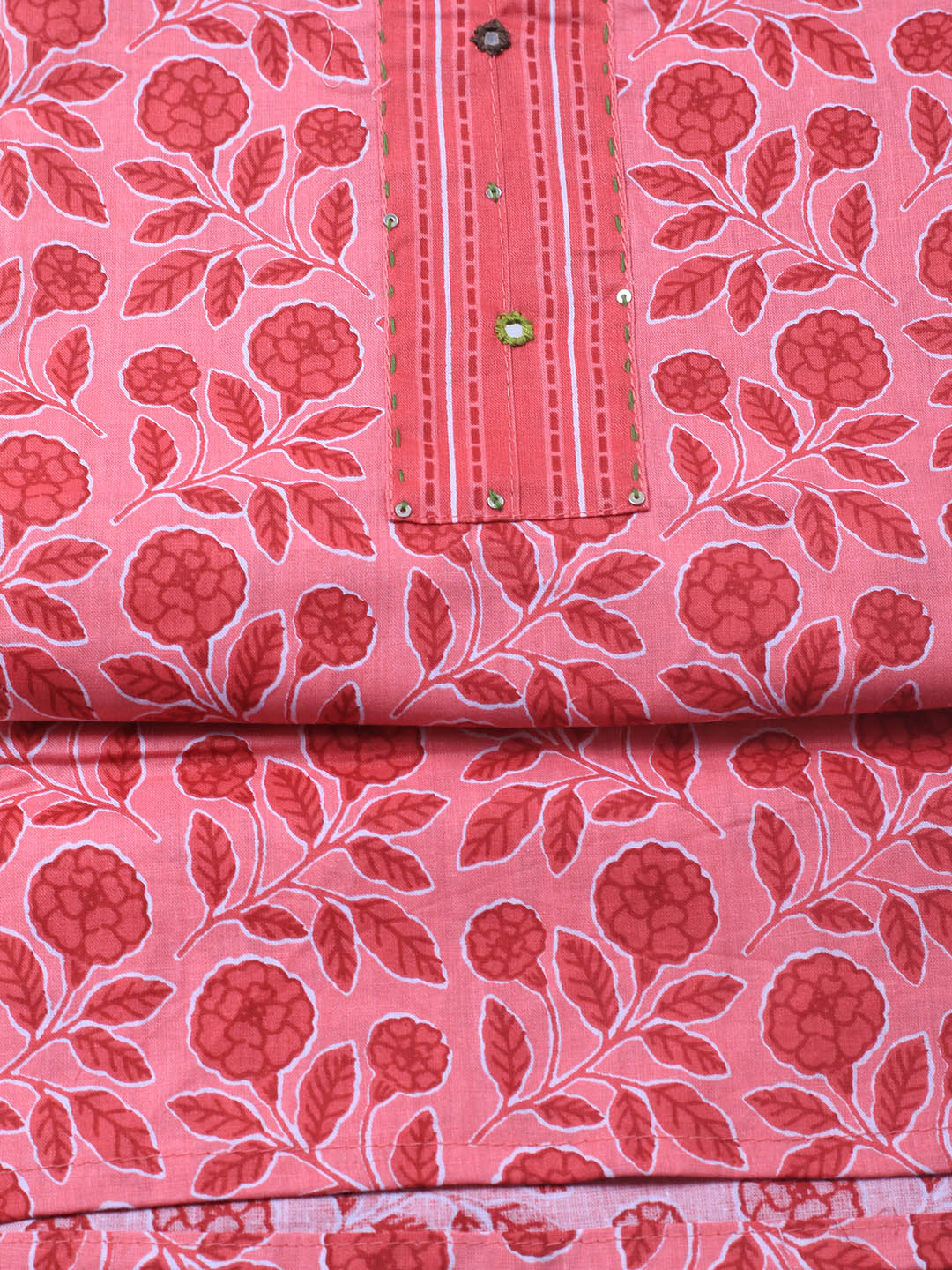 Printed Cotton Blend Unstitched Suit Piece With Dupatta
