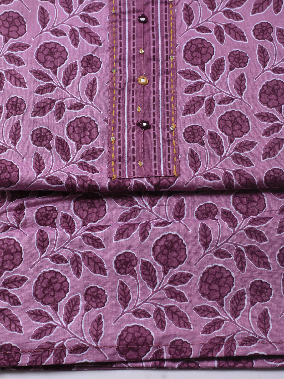 Printed Cotton Blend Unstitched Suit Piece With Dupatta