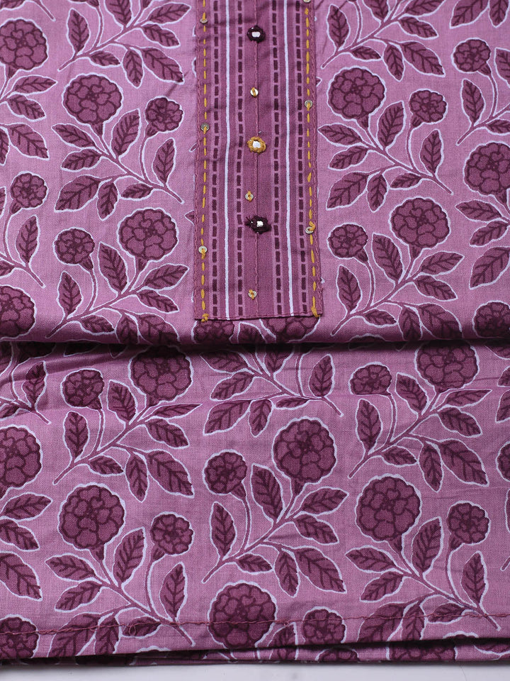 Printed Cotton Blend Unstitched Suit Piece With Dupatta