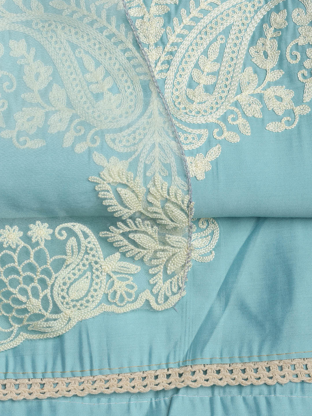 Cotton Blend Unstitched Suit Piece With Dupatta