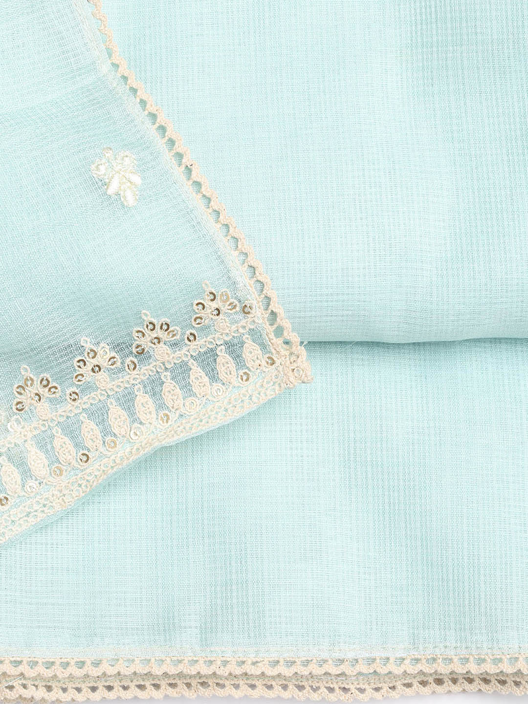 Embroidered Cotton Blend Unstitched Suit Piece With Dupatta