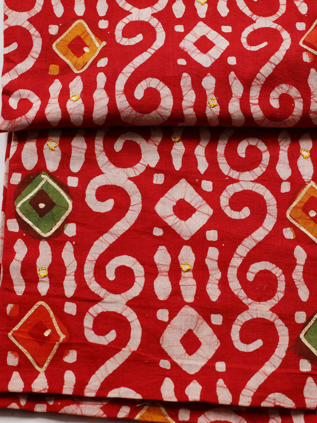 Printed Cotton Blend Unstitched Suit With Dupatta