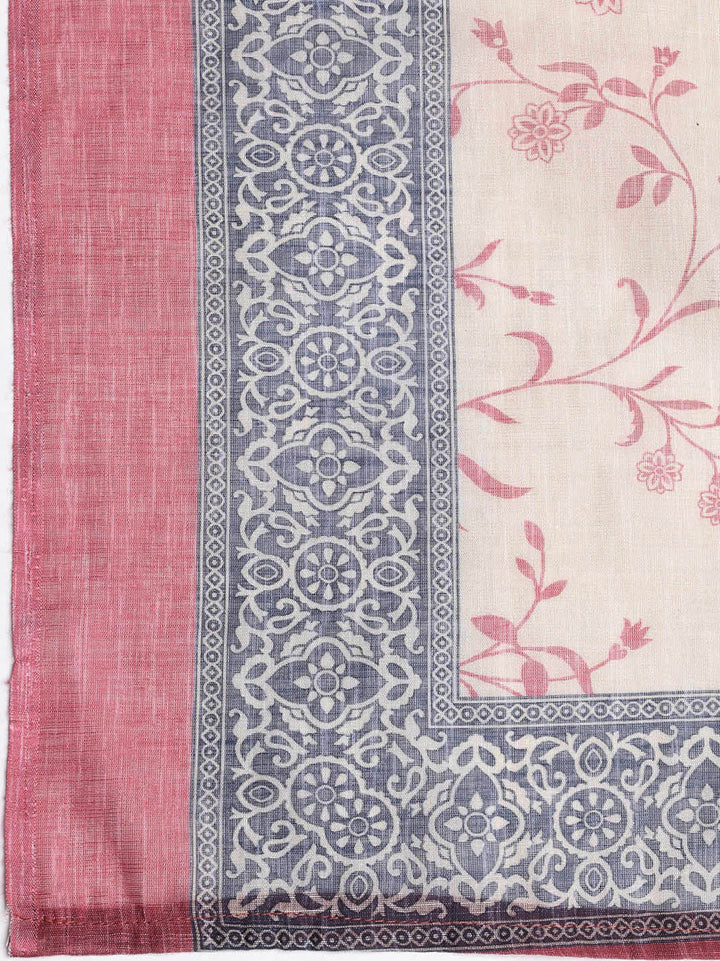 Neck Embroidered Chanderi Unstitched Suit Piece With Dupatta