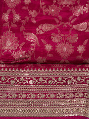 Woven Chanderi Unstitched Suit Piece With Dupatta
