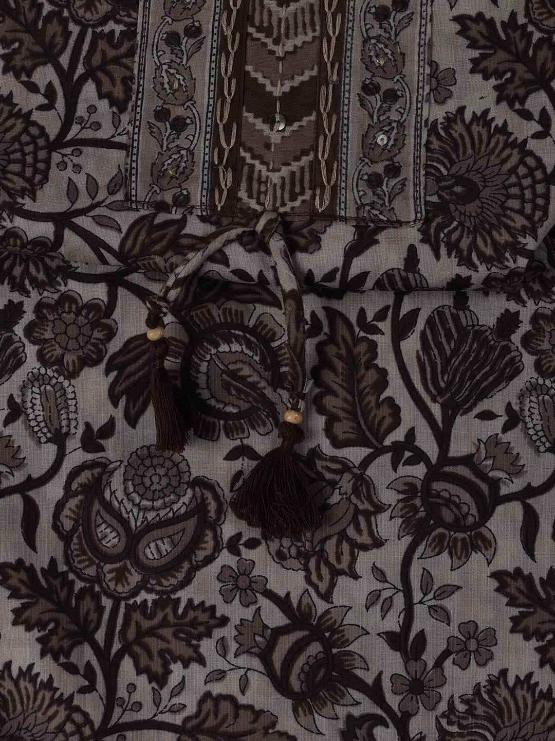 Printed Chanderi Unstitched Suit Piece With Dupatta